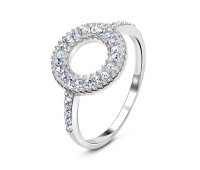 Circlr Style CZ Setting Silver Ring NSR-3175